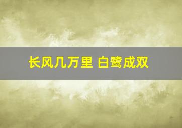 长风几万里 白鹭成双